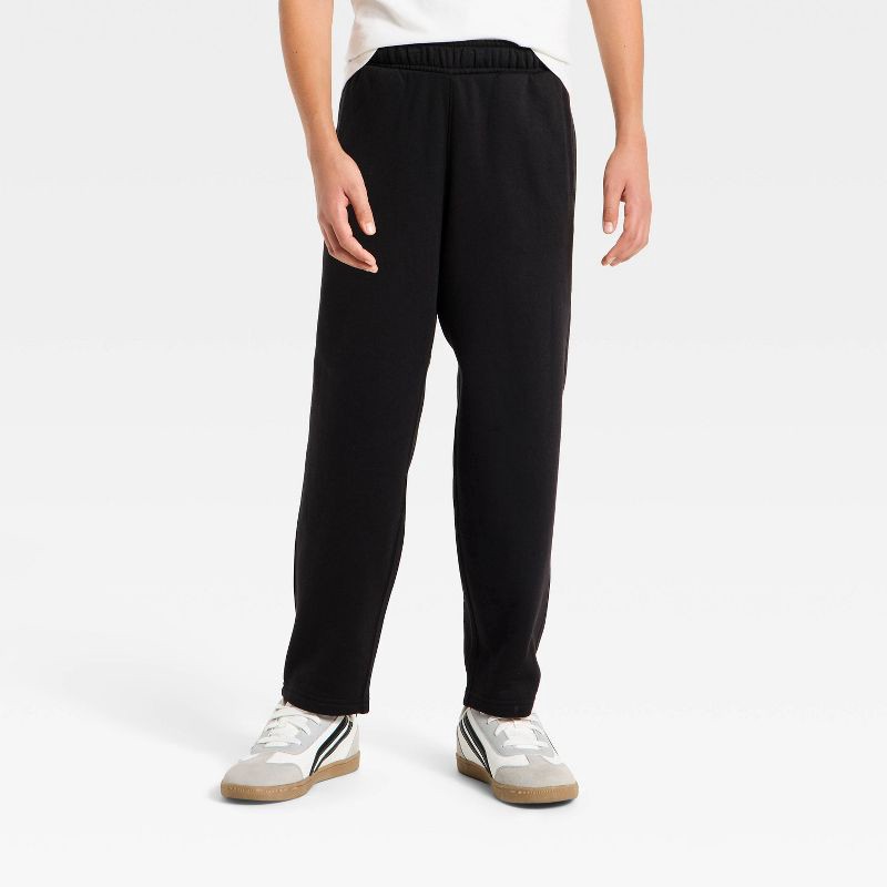slide 1 of 3, Boys' Fleece Tapered Leg Pull-On Pants - art class™ Black M, 1 ct