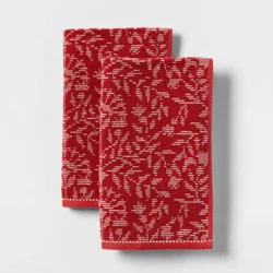 2pk Americana Floral Hand Towels Red - Threshold™