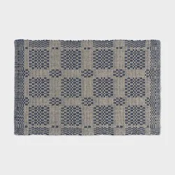 20"x30" Americana Geo Bath Rug Khaki/Navy - Threshold™