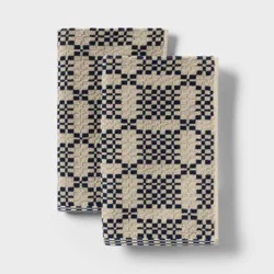 2pk Americana Geo Hand Towels Blue/Tan - Threshold™