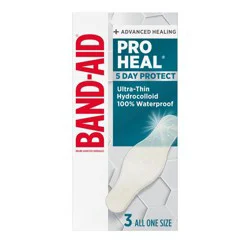 Band-Aid Brand Pro Heal Ultra-Thin Hydrocolloid Adhesive Bandages - Waterproof - 3ct