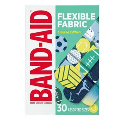 Band-Aid Brand Adhesive Flexible Fabric Bandages - Designer - Assorted - 30ct