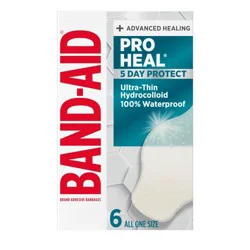 Band-Aid Brand Pro Heal Ultra-Thin Hydrocolloid Adhesive Bandages - Waterproof - Large - 6ct