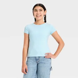 Girls' Short Sleeve Seamless Super Soft T-Shirt - art class™ Blue L
