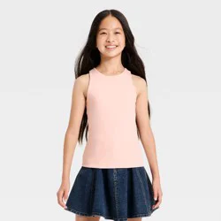 Girls' High Neck Super Soft Tank Top - art class™ Pink L