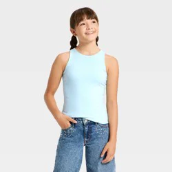 Girls' High Neck Super Soft Tank Top - art class™ Blue XL