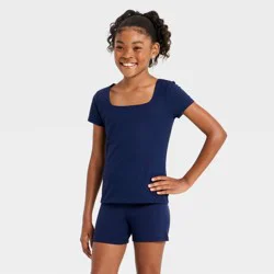 Girls' Square Neck Super Soft T-Shirt - art class™ Blue XL