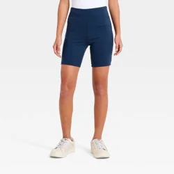 Girls' Super Soft Long Bike Shorts - art class™ Blue M