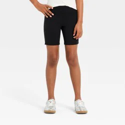 Girls' Super Soft Long Bike Shorts - art class™ Black M