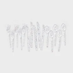 30ct 4th of July USA Red/White/Blue Glitter Cutlery - Spritz™