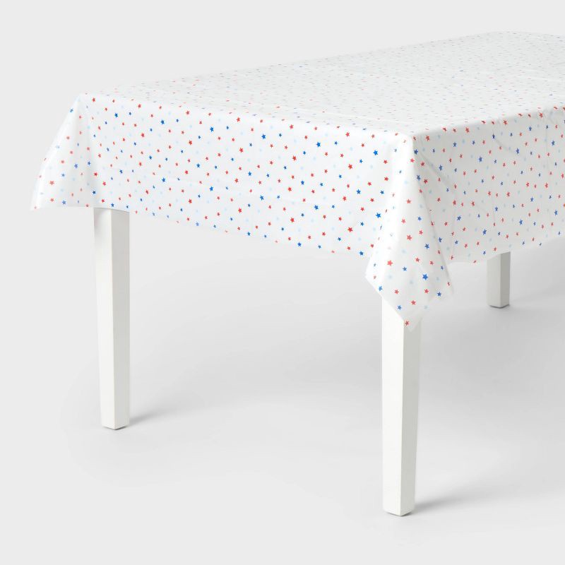 slide 1 of 3, 4th of July USA Star Print Table Cover - Spritz™, 1 ct