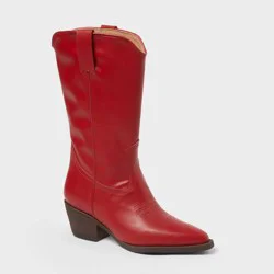 Women's Reed Boots with Memory Foam Insole - Universal Thread™ Red 8