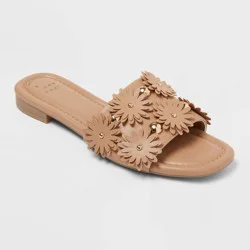 Women's Ziva Sandals with Memory Foam Insole - A New Day™ Tan 9.5