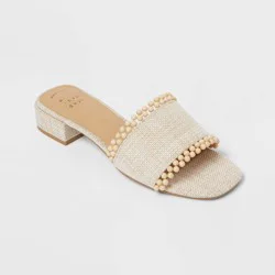 Women's Lottie Sandals with Memory Foam Insole - A New Day™ Natural 6.5