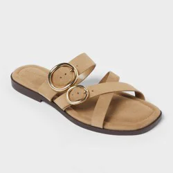 Women's Ridge Sandals with Memory Foam Insole - Universal Thread™ Taupe 9.5