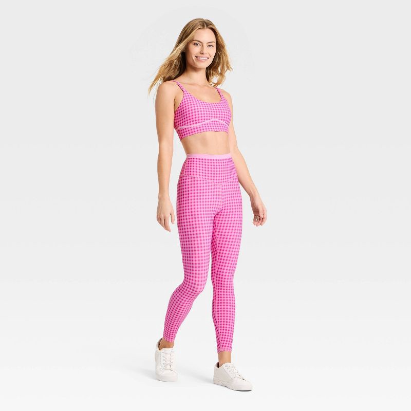 slide 3 of 3, Women's High-Rise Piped 7/8 Leggings - JoyLab™ Pink XS, 1 ct