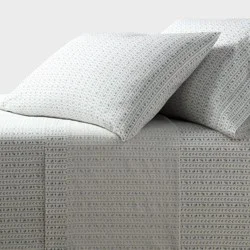 King Organic Percale Printed Sheet Set Ivory Floral Stripe - Threshold™