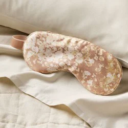 Silk Eyemask Blush Pink Impressionist Print - Casaluna™