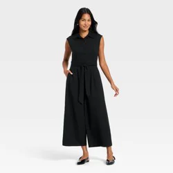 Women's Belted Jumpsuit - A New Day™ Black L