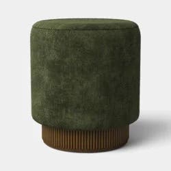 Upholstered Drum Ottoman with Lifting Storage Olive Green - Threshold™
