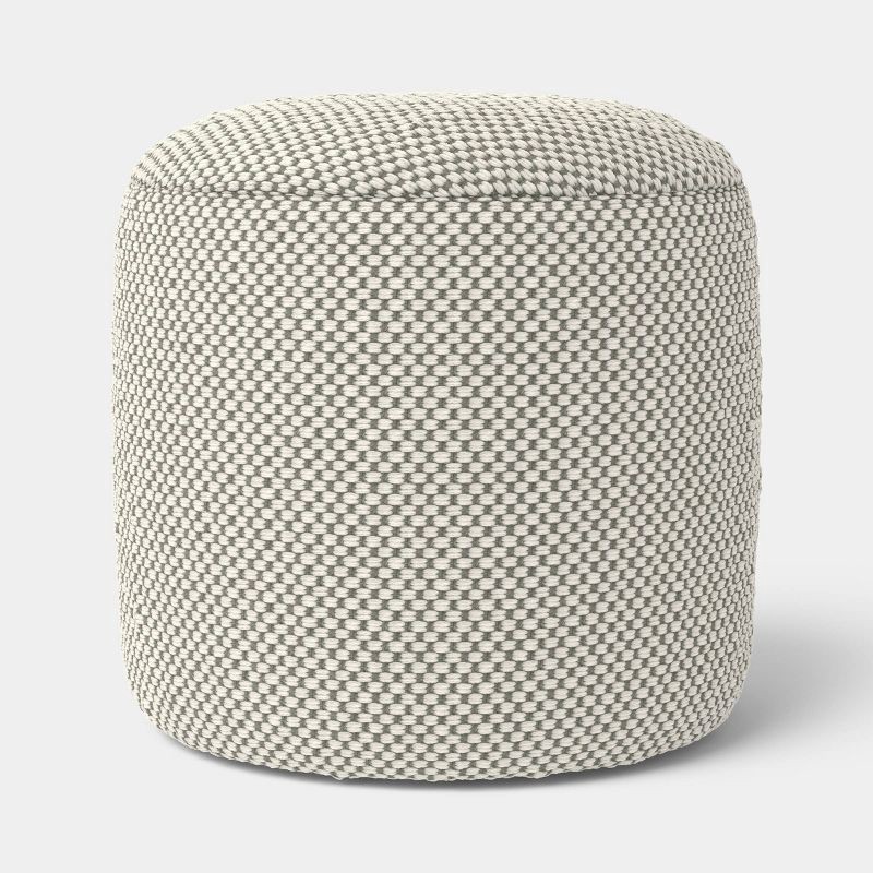 slide 1 of 1, Cylinder Bean Filled Pouf Balsam Green and White - Room Essentials™, 1 ct