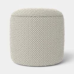Cylinder Bean Filled Pouf Balsam Green and White - Room Essentials™