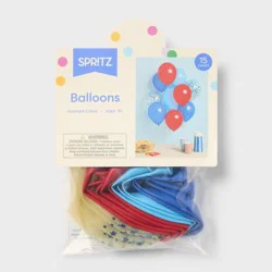 15ct 4th of July USA Red/Blue Star Mix Latex Balloon Pack - Spritz™