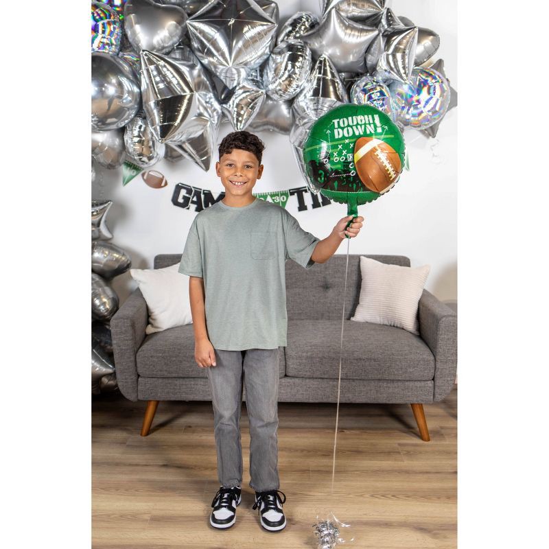 slide 2 of 4, Anagram 18" Football Frenzy Standard XL Foil Balloon, 1 ct