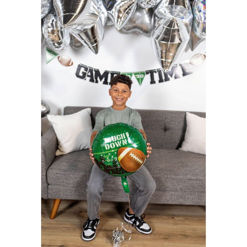 slide 4 of 4, Anagram 18" Football Frenzy Standard XL Foil Balloon, 1 ct