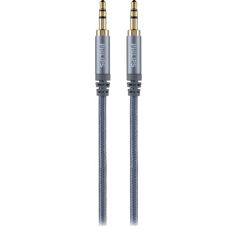 slide 1 of 5, Philips 3.5mm Auxiliary Audio Cable - Silver, 1 ct