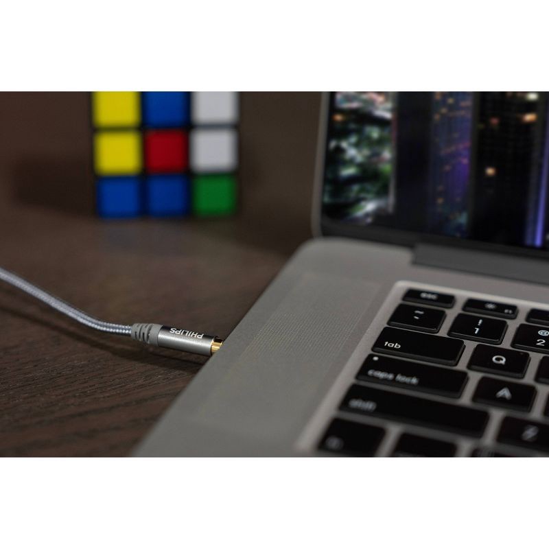 slide 4 of 5, Philips 3.5mm Auxiliary Audio Cable - Silver, 1 ct