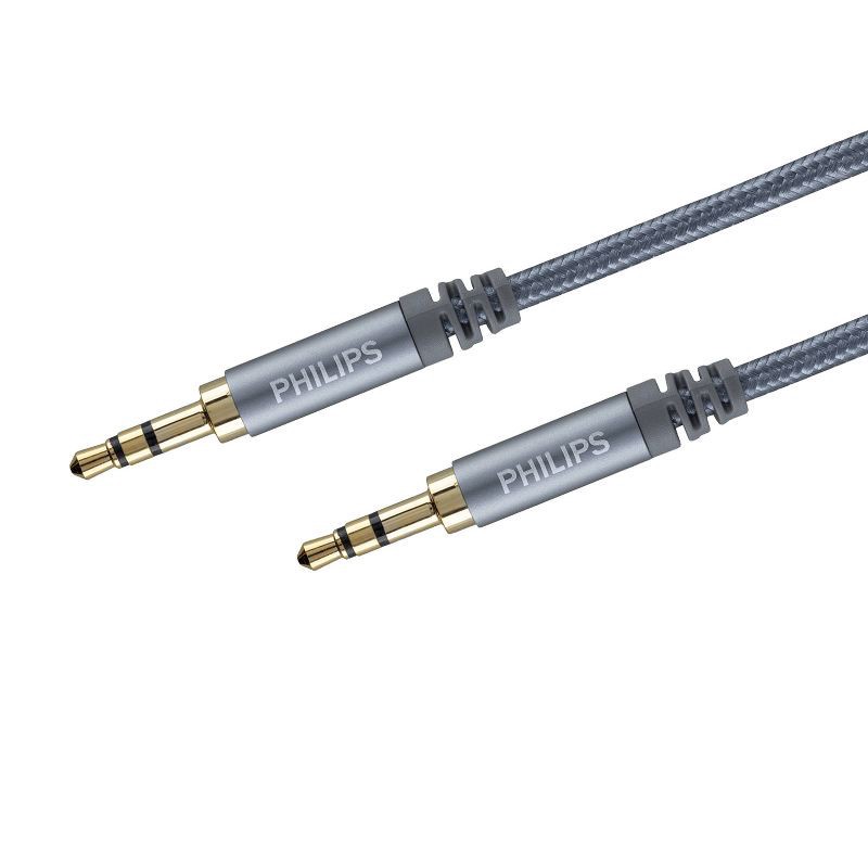 slide 6 of 6, Philips 3.5mm Auxiliary Audio Cable - Silver, 1 ct