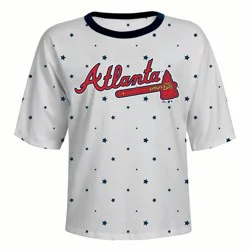 MLB Atlanta Braves Women's Stars Fashion T-Shirt - XL