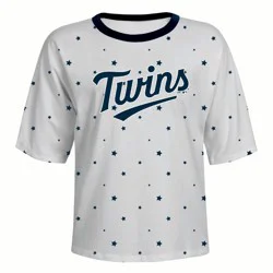 MLB Minnesota Twins Women's Stars Fashion T-Shirt - L