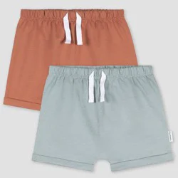 Gerber Childrenswear Gerber Baby 2pk Pull-On Shorts - Orange 24M