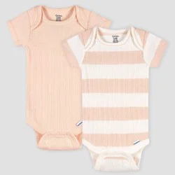 Gerber Childrenswear Gerber Baby 2pk Striped Onesie - Pink 12M