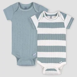Gerber Childrenswear Gerber Baby 2pk Striped Onesie - Blue 3-6M