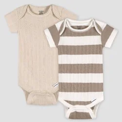 Gerber Childrenswear Gerber Baby 2pk Striped Onesie - Tan 12M
