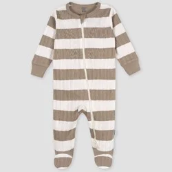 Gerber Childrenswear Gerber Baby Striped Sleep N' Play - Tan 6-9M