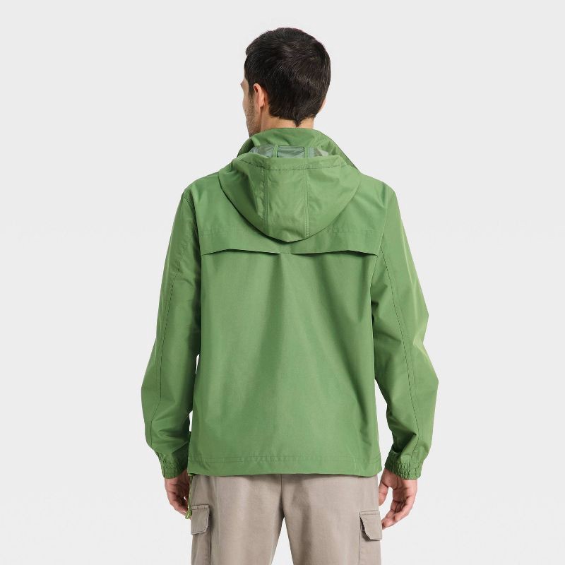 slide 2 of 3, Men's Hooded Rain Coat - Goodfellow & Co™ Helicopter Green L, 1 ct