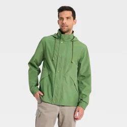 Men's Hooded Rain Coat - Goodfellow & Co™ Helicopter Green L