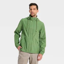 Men's Hooded Rain Coat - Goodfellow & Co™ Helicopter Green L