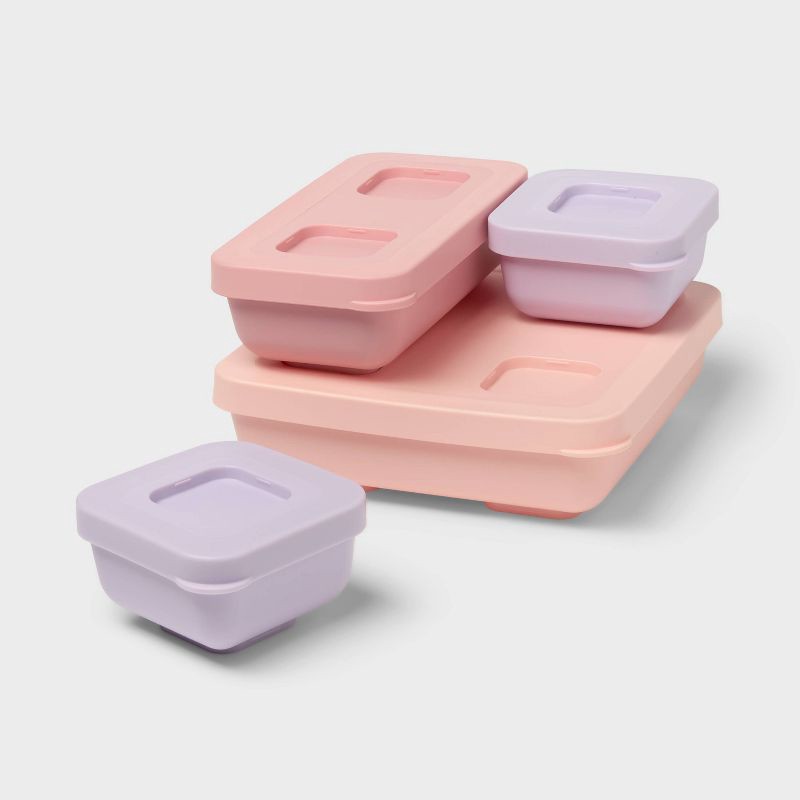 slide 1 of 4, Set of 4 Girls' Snack Container - Pillowfort™, 1 ct