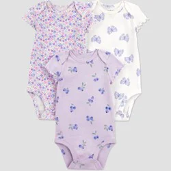 Carter's Just One You® Baby Girls' 3pk Mix Print Bodysuit - Purple 9M