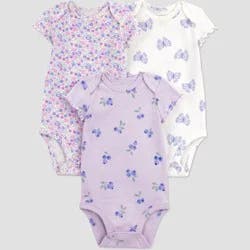 Carter's Just One You® Baby Girls' 3pk Mix Print Bodysuit - Purple 12M