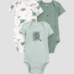 Carter's Just One You® Baby Boys' 3pk Dino Bodysuits - Green Newborn