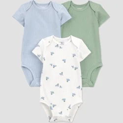 Carter's Just One You® Baby Boys' 3pk Ducks Short Sleeve Bodysuit - Green/Blue/White 6M