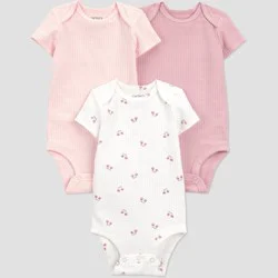 Carter's Just One You® Baby Girls' 3pk Floral Bodysuit - Ivory/Pink 9M