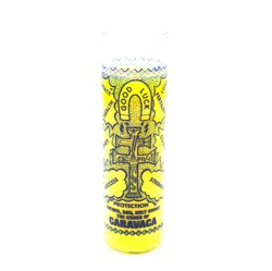 Reed Candle Brilux Cross of Caravaca Religious Candle - Yellow Wax
