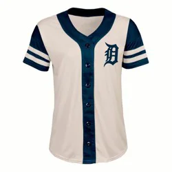 MLB Detroit Tigers Women's Antique White Jersey - L